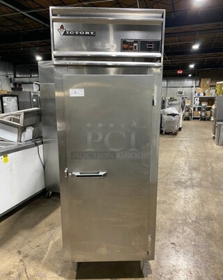 Victory Commercial Single Door Reach In Freezer! All Stainless Steel! On Legs! Model: FS1DS7EW SN: D0746877 115V 60HZ 1 Phase