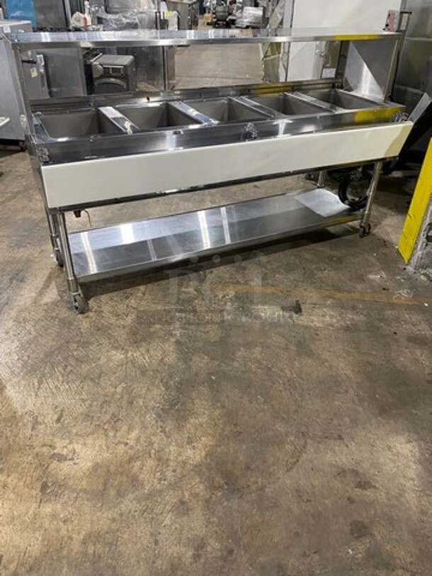 Eagle Commercial Electric Powered 5 Well Steam Table! With Storage Space Underneath! All Stainless Steel! On Casters! Model: YSPHT5 SN: 2008990224 208V 60HZ 1 Phase - Image 4 of 9