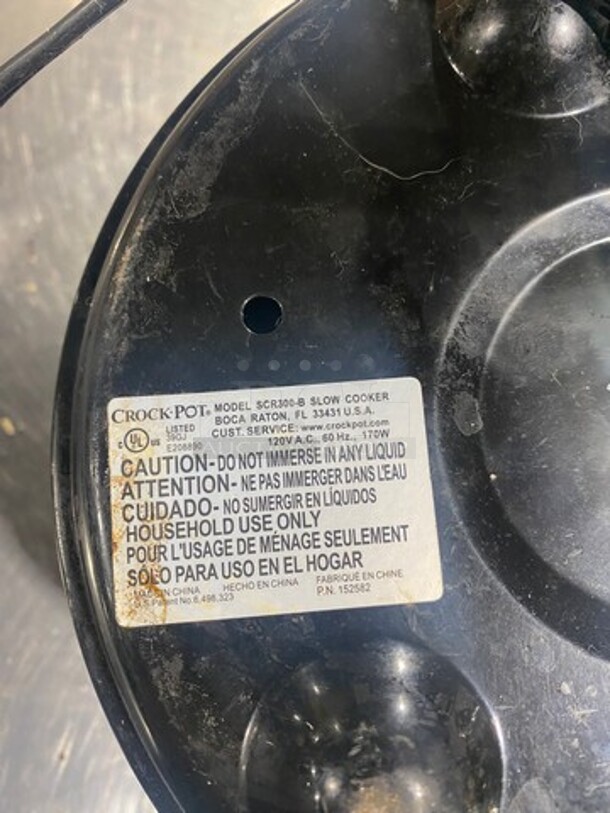 Crock Pot Countertop Slow Cooker! With 3QT Capacity! Model: SCR300B - Image 9 of 10