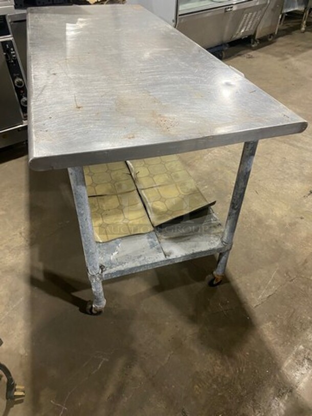 Solid Stainless Steel Work Top/ Prep Table! With Storage Space Underneath! On Casters! - Image 3 of 7