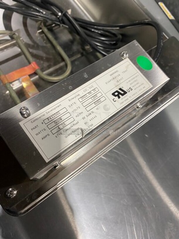 LATE MODEL! 2022 Continental Commercial Countertop Evaporator Tray Pan! Electric Powered! All Stainless Steel! 120V 60HZ 1 Phase - Image 12 of 12