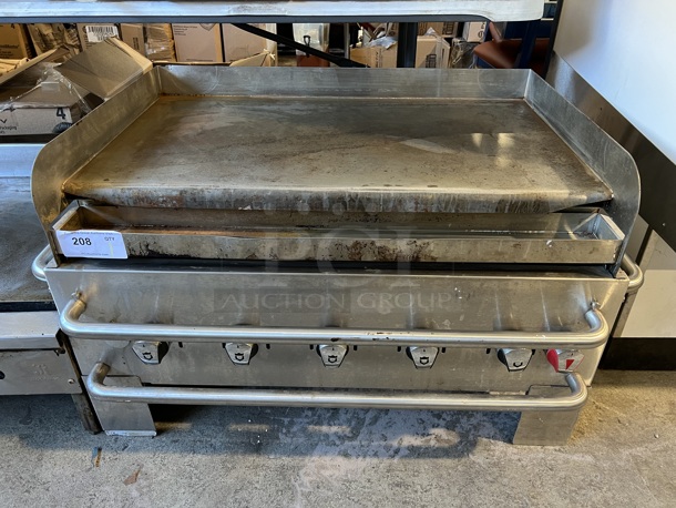 Crown Verity MCB36P Stainless Steel Commercial Countertop Propane Gas Powered Flat Top Griddle. 42x26x23