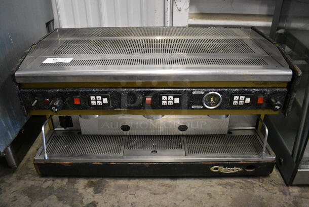 Astoria Stainless Steel Commercial Countertop 3 Group Espresso Machine w/ 2 Steam Wands. 208 Volts, 1 Phase. 37x21x19