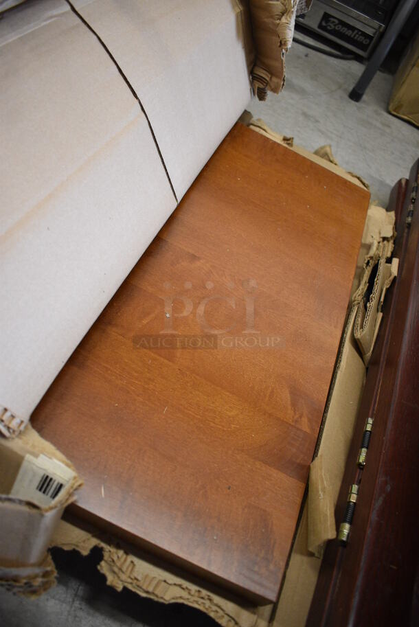 2 BRAND NEW IN BOX! Wood Pattern Tabletops. 48x24x2. 2 Times Your Bid!