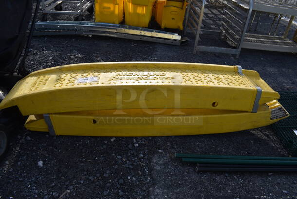 2 Highland Ramp Arts Yellow Poly Ramps. 64x12x7. 2 Times Your Bid!