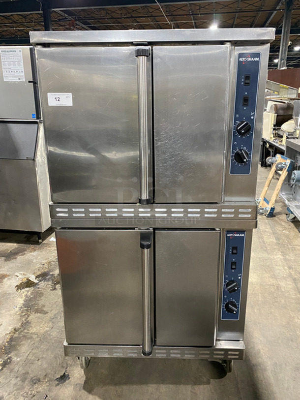 Alto Shaam Commercial Natural Gas Powered Double Deck Convection Oven! With Metal Racks! Solid Stainless Steel! 2x Your Bid Makes One Unit! On Commercial Casters! 