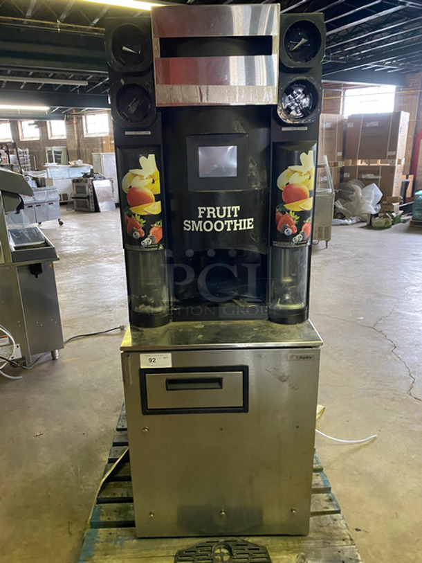 AMAZING! Manitowoc Multiplex Blend In Cup Work Station! On Single Door Undercounter Cooler! With Poly Bins! All Stainless Steel! 2x Your Bid Makes One Unit! Model: MB-8-1 SN: 1701150000857 115V 60HZ 1 Phase