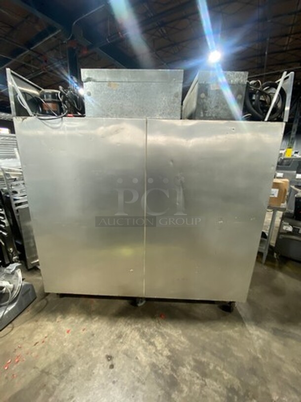 COOL! Delfield Commercial 3 Door Half Cooler Half Freezer Combo Unit! With Poly Coated Racks! All Stainless Steel! On Casters! - Image 3 of 11