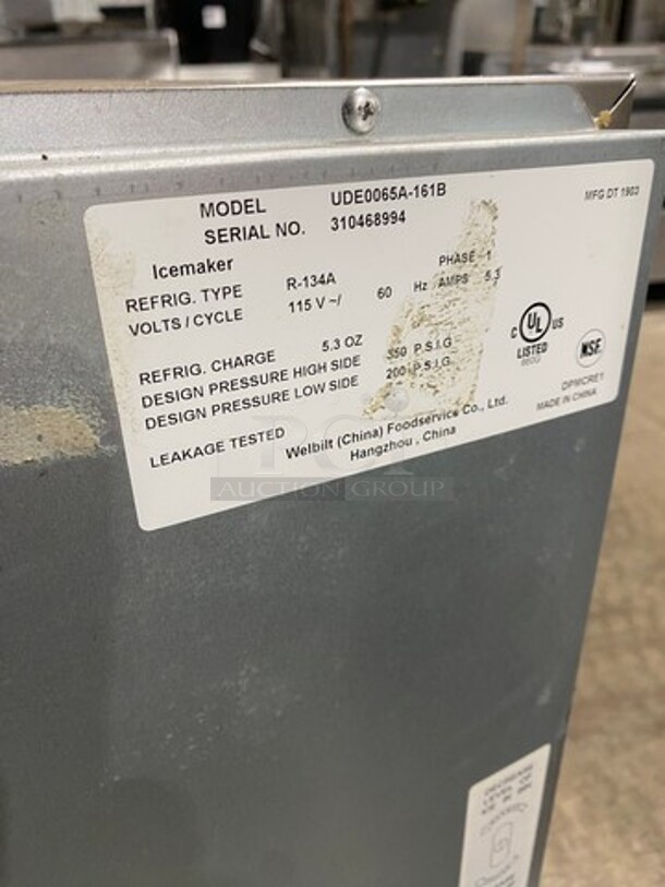 Manitowoc Commercial Undercounter Ice Maker Machine! All Stainless Steel! On Legs! Model: UDE0065A161B SN: 310468994 115V 60HZ 1 Phase - Image 5 of 7