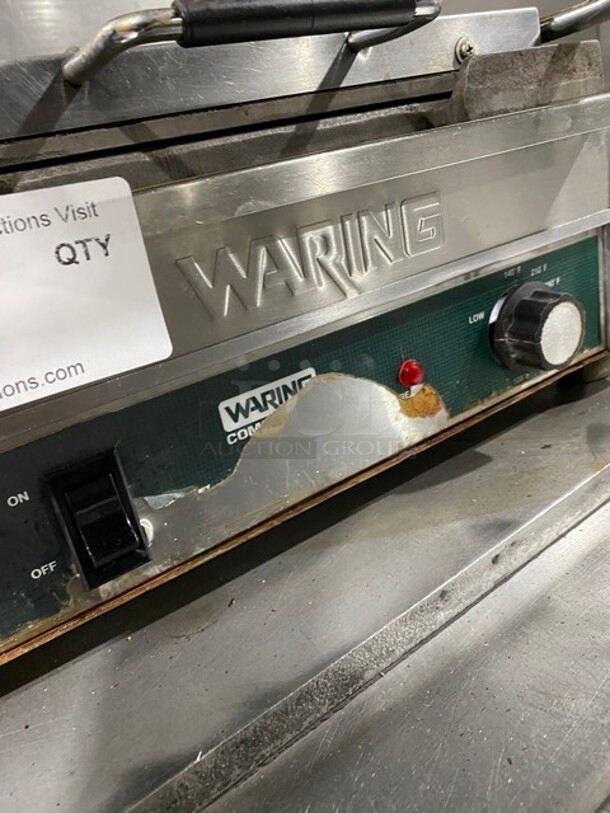 Waring Commercial Countertop Panini/Sandwich Tostato Supremo Grill! All Stainless Steel! Press With Flat Surface! Model: WFG250 120V  - Image 7 of 8