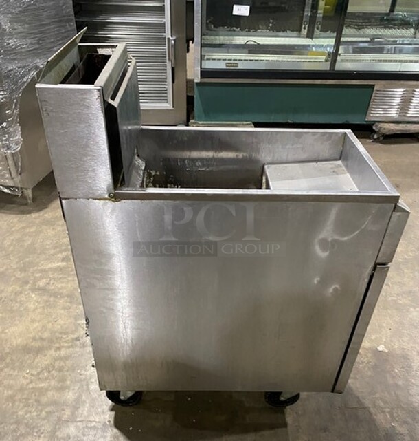 Asber Commercial Natural Gas Powered Deep Fat Fryer! With Backsplash! All Stainless Steel! On Casters! - Image 4 of 8