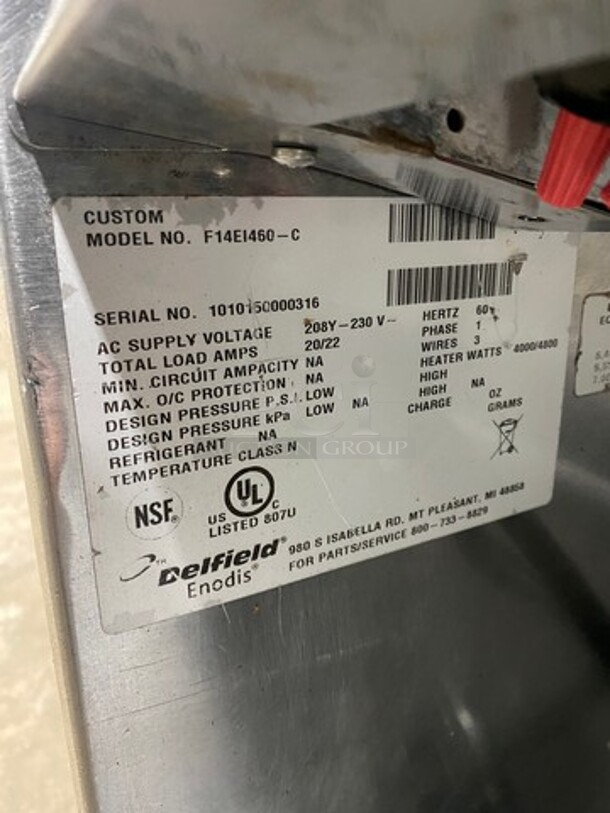 Delfield Commercial Electric Powered 4 Well Steam Table! With Storage Space Underneath! All Stainless Steel! On Casters! Model: F14EI460 SN: 1010150000316 208/230V 60HZ 1 Phase - Image 8 of 9