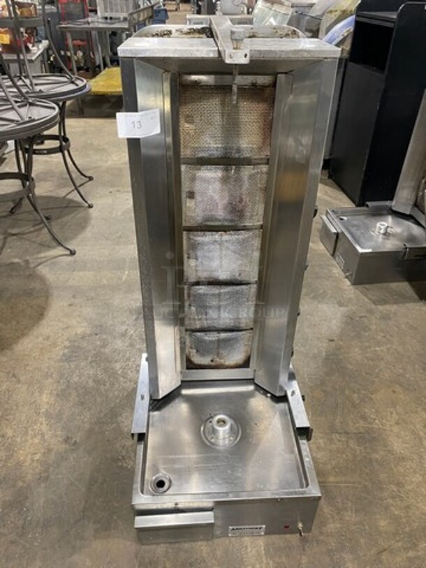 Archway Commercial Countertop Natural Gas Powered Vertical Broiler Gyro Machine! All Stainless Steel! WORKING WHEN REMOVED! Model: 5BSTDNG SN: 1810020558001 - Image 1 of 9