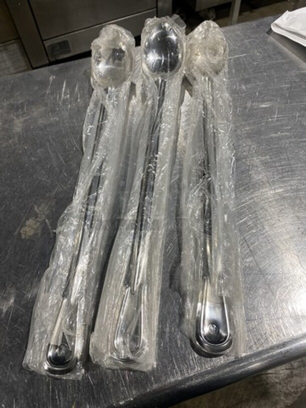 NEW! Allied One Dozen Solid Extra Long Handle Basting Spoons! Model BSH15PP! - Image 2 of 5