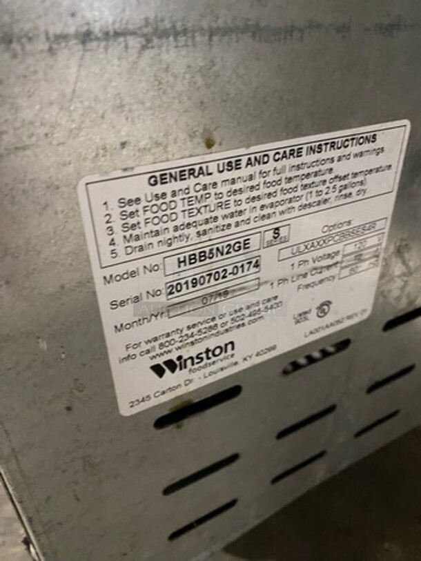 LATE MODEL! 2019 Winston Commerical 2 Drawer Food Warming/ Holding Cabinet! All Stainless Steel! On Casters! Model: HBB5N2GE SN: 201907020174 120V 60HZ 1 Phase - Image 5 of 8