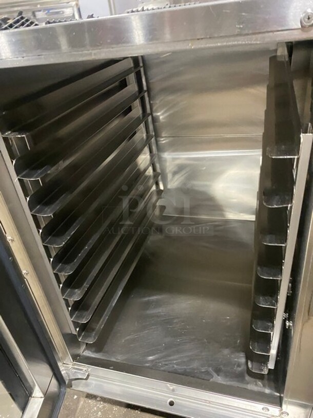 WOW! Moffat Turbofan - Full Size Sheet Pan Manual Electric Proofer And Holding Cabinet! P Series! 8 x full size sheet pan capacity 3" tray spacing Low velocity circulation fan Off / proofer / hold mode selection dial Mechanical thermostat 65-185F Air heating ON control panel indicator Humidity level control Humidity tank ON control panel indicator Cabinet temperature thermometer Auto-fill water system standard Single phase connection! Model: P8M SN: 1667319 - Image 5 of 8