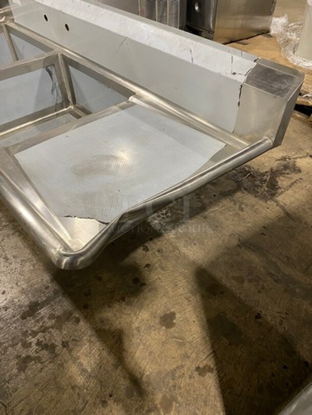 NEW! All Stainless Steel Heavy Duty 16Gage Commercial 2 Compartment Dish Washing Sink! With Back Splash!  - Image 3 of 8