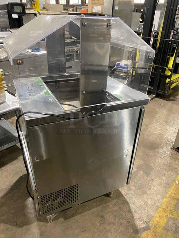 Turbo Air Refrigerated Salad Bar Island! Single Door Storage Space Underneath! All Stainless Steel! Model: MST28711S SN: KMS29B2069 115V  - Image 3 of 9