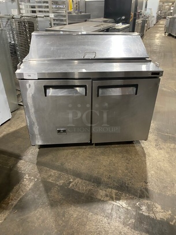 Kelvinator Commercial Refrigerated Sandwich Prep Table! With 2 Door Underneath Storage Space! Poly Coated Racks! All Stainless Steel! On Casters! Model: KCST4812 115V 60HZ 1 Phase