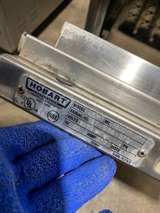 Hobart Commercial Undercounter Heavy Duty Dishwasher! With Poly Dish Rack! All Stainless Steel! Model: LXIH SN: 231066373 120/208-240V 60HZ 1 Phase - Image 7 of 9