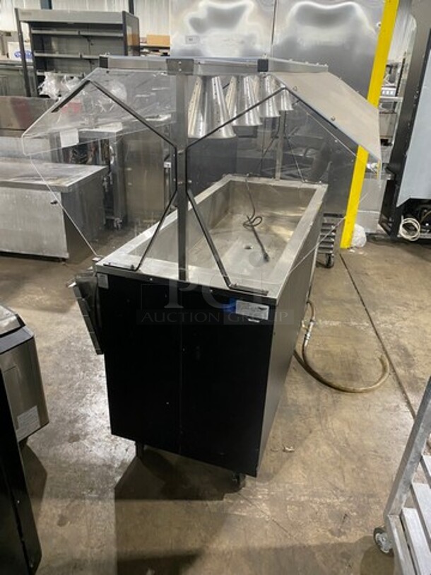 Vollrath Commercial Refrigerated Food Serving Station Counter/ Cold Pan! With Sneeze Guard! With Lowering Prep Line! Stainless Steel Body! On Casters! Model: R3871660 SN: B31500809205001 120V 60HZ 1 Phase - Image 4 of 10