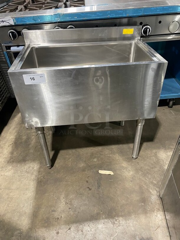 Commercial Undercounter Ice Bin! With Back Splash! Solid Stainless Steel! On Legs! - Image 1 of 5