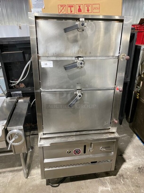 Commercial Gas Powered Cabinet Steamer! All Stainless Steel! On Legs!