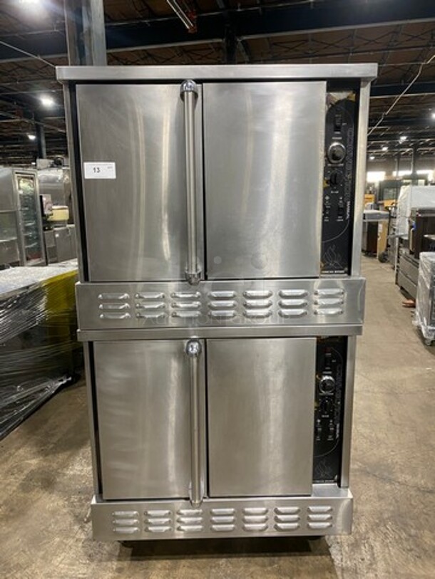 American Range Commercial Natural Gas Powered Double Deck Convection Oven! With Solid Doors! All Stainless Steel! On Casters! 2x Your Bid Makes One Unit! Model: MSD2 SN: 150708080