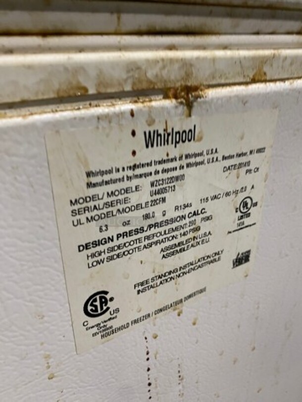 Whirlpool Commercial Reach Down Chest Freezer! With Hinged Top Lid! Model: WZC3122DW00 SN: U44005713 115V - Image 8 of 10