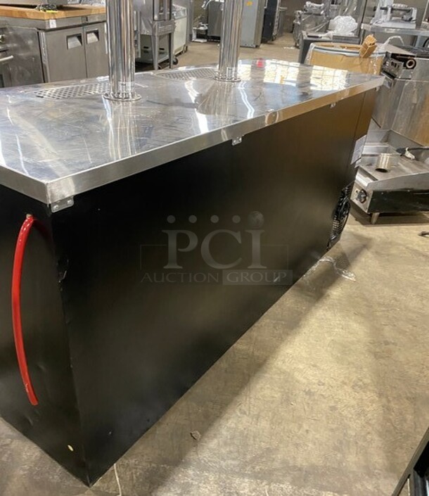 NICE! Avantco Commercial Refrigerated Dual Tower Kegerator! With Towers! With 3 Door Storage Space Underneath! Poly Coated Racks! Model: 178UDD378 SN: 6436334321083608 115V 1 Phase - Image 4 of 10