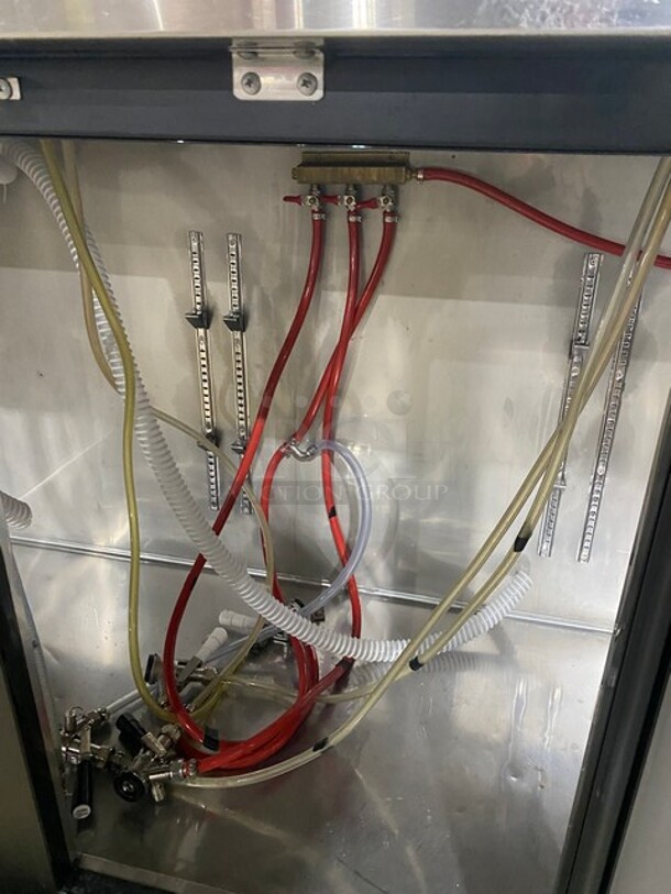 NICE! Avantco Commercial Refrigerated Dual Tower Kegerator! With Towers! With 3 Door Storage Space Underneath! Poly Coated Racks! Model: 178UDD378 SN: 6436334321083608 115V 1 Phase - Image 8 of 10