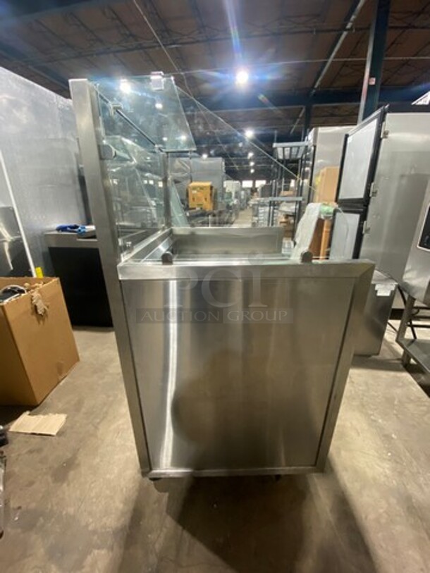 American Food Service Custom Made Commercial Mobile Cooking Counter! With Front Sneeze Guard! All Stainless Steel! On Casters! Model: AFCEO2JB1 SN: AFCWEGMANS413 120V - Image 4 of 8