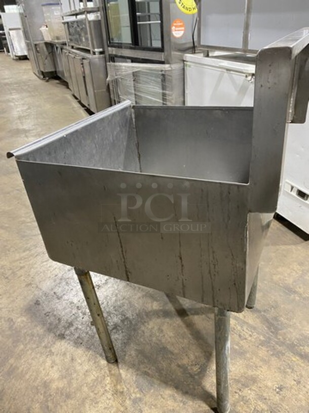 L & J Commercial Single Bay Drop In Sink! With Back Splash! Solid Stainless Steel! On Legs! - Image 4 of 7