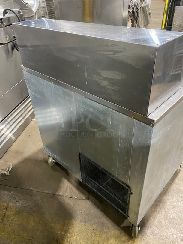 Cool Tech Refrigerated 2 Door Mega Top Sandwich Prep Table! With Poly Cutting Board!  Model CMPH-36bm SN: 83417 120V  - Image 3 of 10