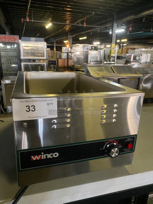 Winco Commercial Countertop Single Well Food Warmer! All Stainless Steel! Model: FWS600 SN: FWS60010014887 120V 60HZ