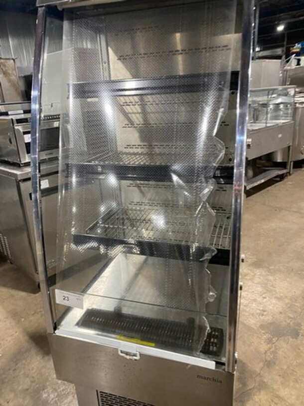 GORGEOUS! MARCHIA Stainless 
Steel Open Air Cooler Grab N Go Display Refrigerator! Model MDS250 110V-120V On Casters! - Image 6 of 8