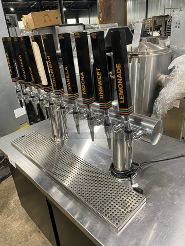 AMAZING! Beverage Air Commercial Refrigerated 10 Tap Cold Brew Coffee Kegerator! With 2 Door Storage Space Underneath! Model: WTR67AHCMMB SN: 13304505 115V 60HZ 1 Phase - Image 10 of 12