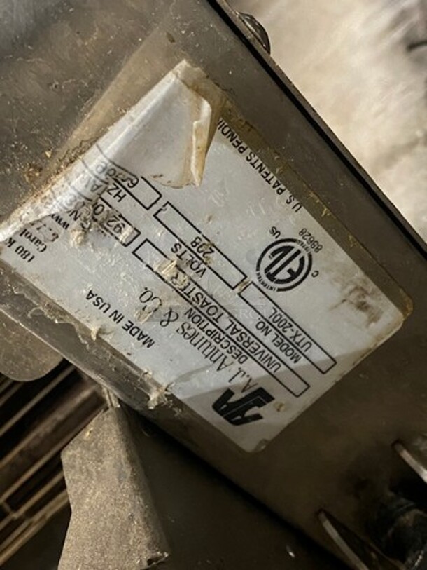 Antunes Commercial Countertop Universal Toaster! All Stainless Steel! Model: UTX200L 208V - Image 6 of 8