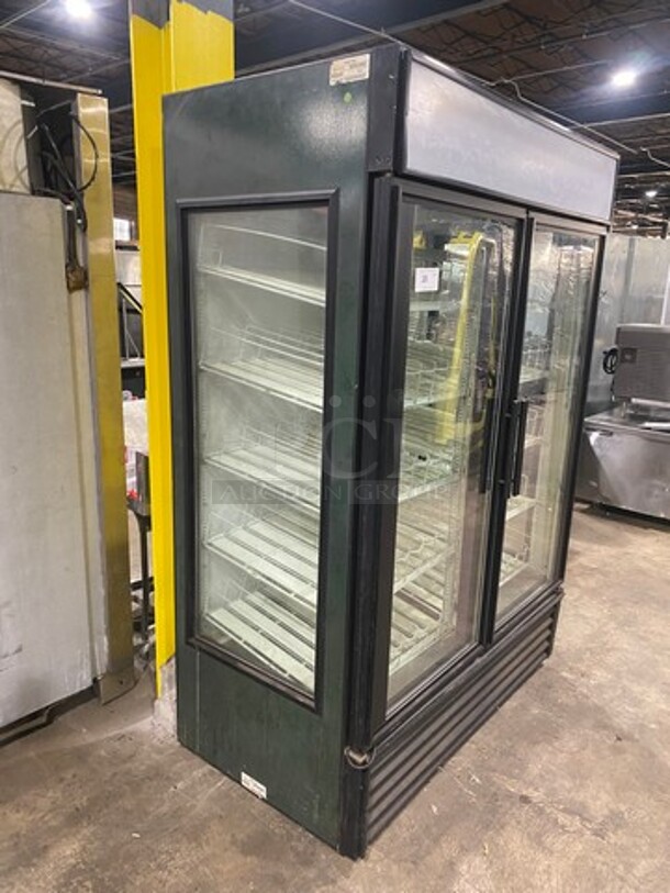 NICE! True Commercial 2 Door Reach In Cooler Merchandiser! With View Through Doors And Sides! With Poly Beverage Racks! Model: GEM49 SN: 14438952 115V 60HZ 1 Phase - Image 2 of 9