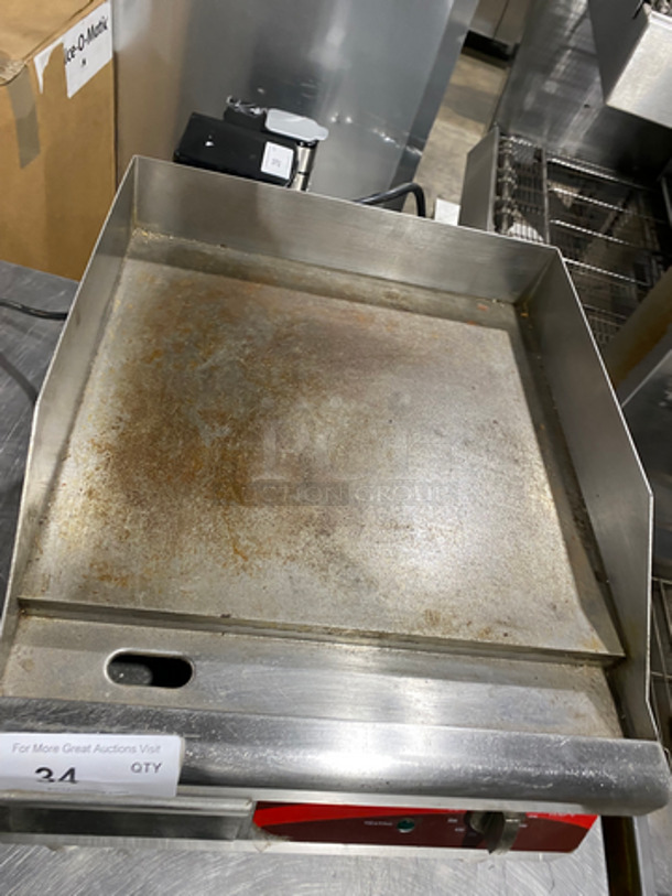 Avantco Commercial Countertop Electric Powered Flat Top Griddle! With Side And Back Splashes! All Stainless Steel! On Small Legs! Model: FN-01 120V - Image 5 of 9