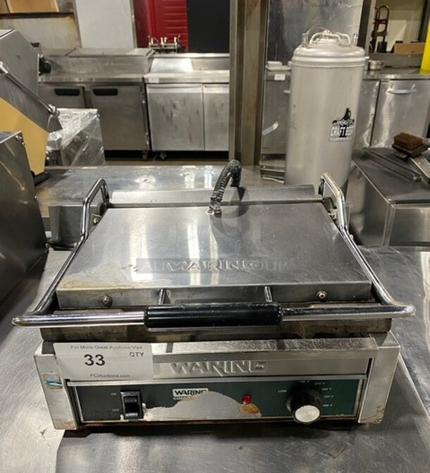 Waring Commercial Countertop Panini/Sandwich Tostato Supremo Grill! All Stainless Steel! Press With Flat Surface! Model: WFG250 120V - Item #1113611