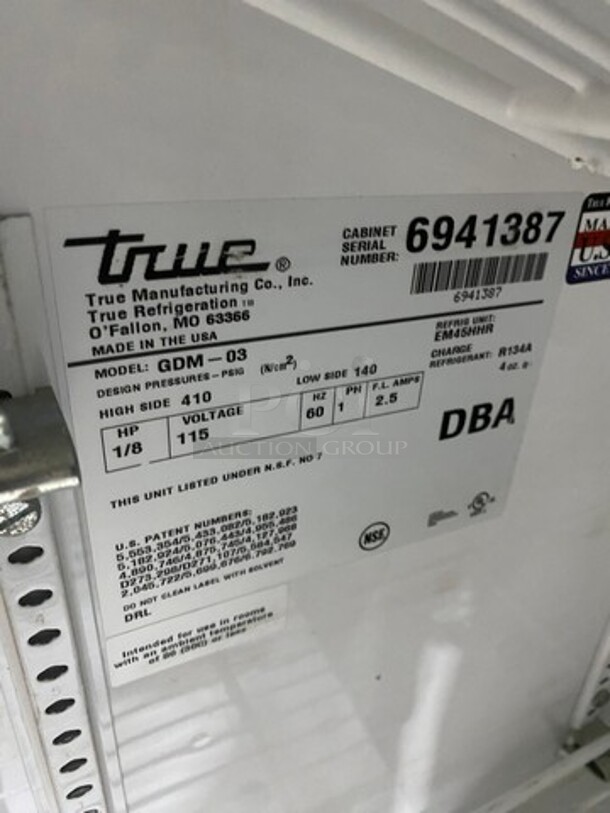 True Commercial Countertop/ Undercounter Single Door Cooler Merchandiser! With View Through Door! Poly Coated Racks! Model: GDM03 SN: 6941387 115V 60HZ 1 Phase - Image 6 of 7