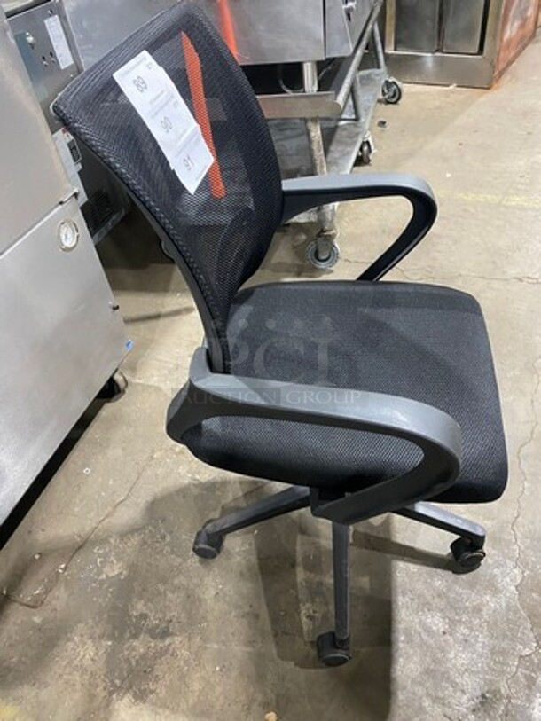 NEW! Cushioned Office Chair! On Casters! - Image 4 of 8