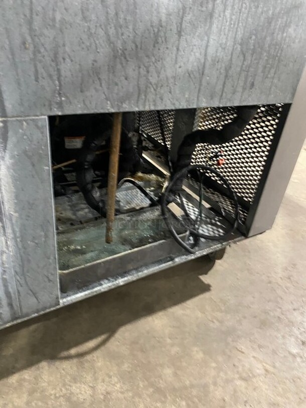 Custom Cool Commercial Work/Prep Table! With Backsplash! With Refrigerated 2 Door Underneath Storage! All Stainless Steel! On Casters! - Image 9 of 9