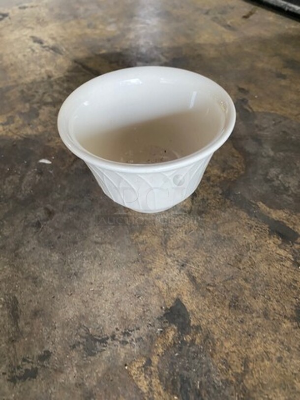 ALL ONE MONEY! Homer Laughlin White Ceramic Ramekin! Includes Black Poly Crate! - Image 3 of 5