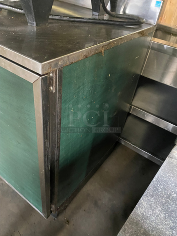 Duke Commercial 2 Door Worktop/ Lowboy Cooler! With Poly Coated Racks! With Backsplash! Stainless Steel With Wooden Pattern Body! Model: RUF-48M SN: 05070700 120V 60HZ 1 Phase - Image 3 of 9