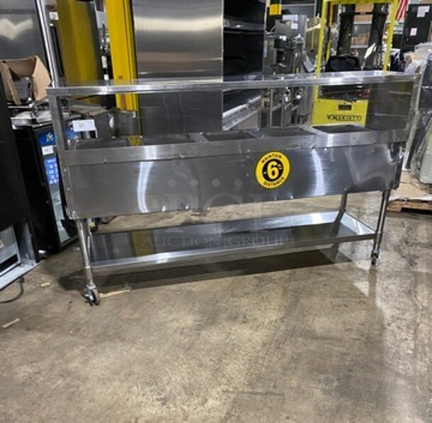Eagle Commercial Electric Powered 5 Well Steam Table! With Storage Space Underneath! All Stainless Steel! On Casters! Model: YSPHT5 SN: 2008990235 208V 60HZ 1 Phase - Image 1 of 9
