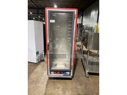 NICE! Metro C5 Stainless Steel Commercial Single Door Reach In Holding/Warming Cabinet Merchandiser on Commercial Casters!