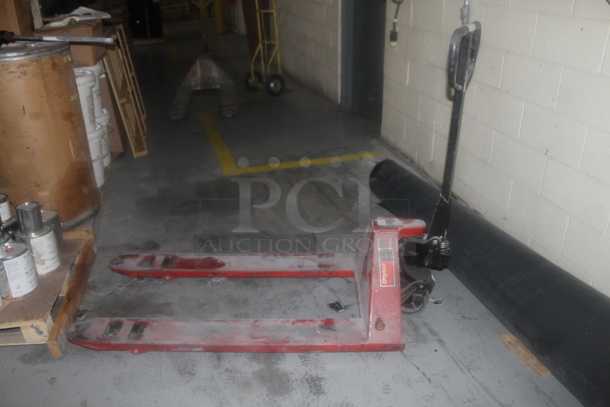 Dayton 4YX97 Red Metal Commercial 5,500 Pound Capacity Pallet Truck Pallet Jack. - Image 1 of 6