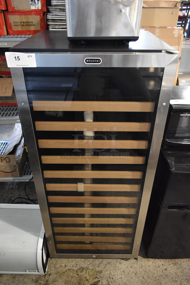 BRAND NEW SCRATCH AND DENT! Whynter BWR-1002SD 100 Bottle Built-in Stainless Steel Compressor Wine Refrigerator with Display Rack and LED display. 115 Volts, 1 Phase. Tested and Working! - Image 1 of 6
